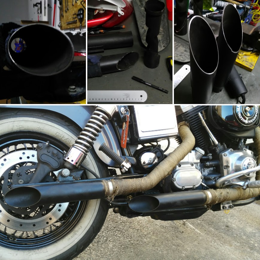 Colas de escape recortadas tipo slash cut